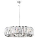 60W 10-Light Candelabra E-12 Base Pendant in Polished Chrome with Crystal