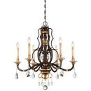 Metropolitan Raven Bronze/Sunburst Gold Leaf 60W 6-Light Candelabra E-12 Chandelier 