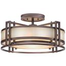 Metropolitan Cimarron Bronze 60W 3-Light Medium E-26 Base Semi-Flush Mount Ceiling Fixture 