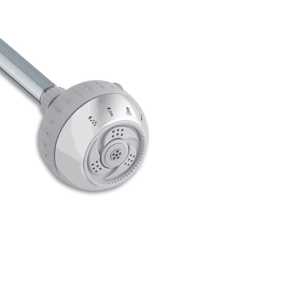 Water Pik Polished Chrome/Grey Multi Function Full Body w/ Center, Water Saver, Slow Massaging Pulse, Fast Massaging Pulse and Combo Massage + Spray Showerhead 