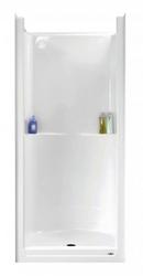 Warm Rain White 1-Piece Shower with Twin Corner Shelves, Extra Height Reinforced Pillars and Floor Slip Resistance 