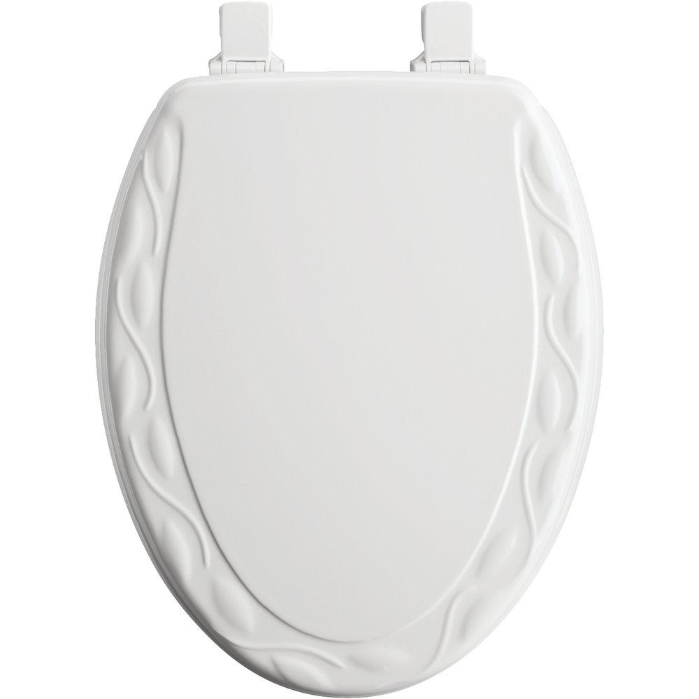 Bemis White Molded Wood Elongated Closed Front with Cover Toilet Seat 