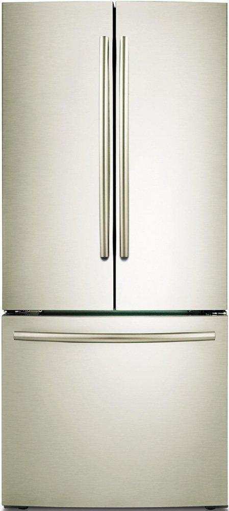 Samsung Stainless Platinum 29-3/4 in. 21.6 cu. ft. Bottom Mount Freezer, French Door, Full Refrigerator 
