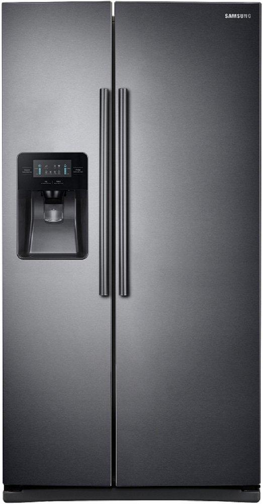 Samsung Fingerprint Resistant Black Stainless Steel 35-3/4 in. 24.52 cu. ft. Side-By-Side, Full Refrigerator 