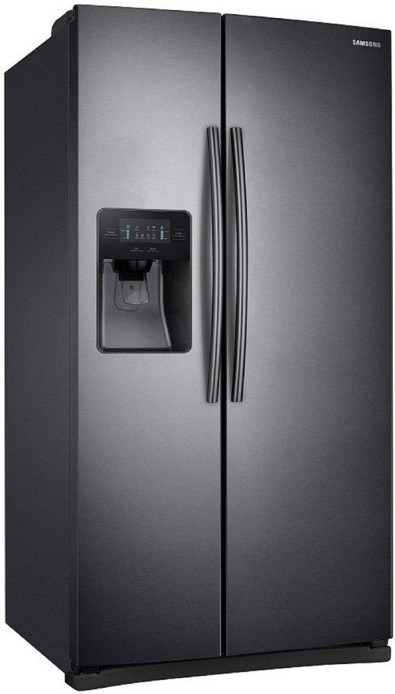 Samsung Fingerprint Resistant Black Stainless Steel 35-3/4 in. 24.52 cu. ft. Side-By-Side, Full Refrigerator 