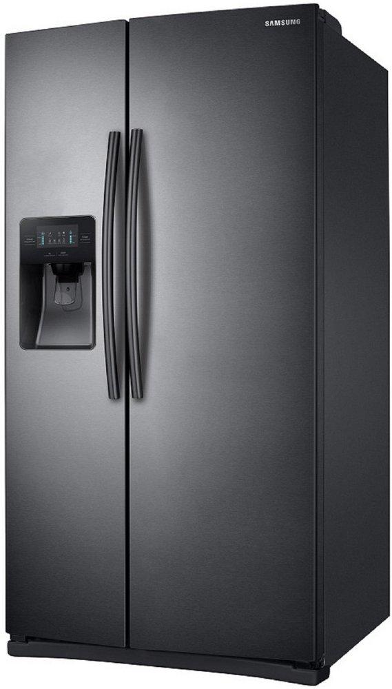 Samsung Fingerprint Resistant Black Stainless Steel 35-3/4 in. 24.52 cu. ft. Side-By-Side, Full Refrigerator 