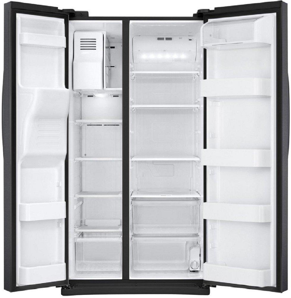 Samsung Fingerprint Resistant Black Stainless Steel 35-3/4 in. 24.52 cu. ft. Side-By-Side, Full Refrigerator 