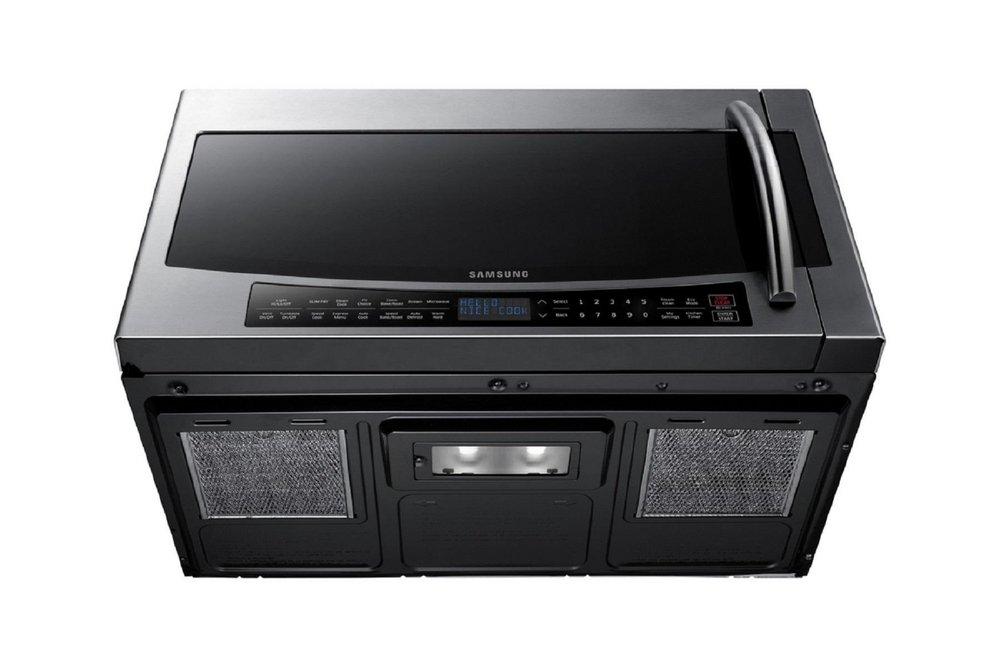 Samsung Fingerprint Resistant Stainless Steel 1.7 cu. ft. 950 W Hidden Over-the-Range Microwave 