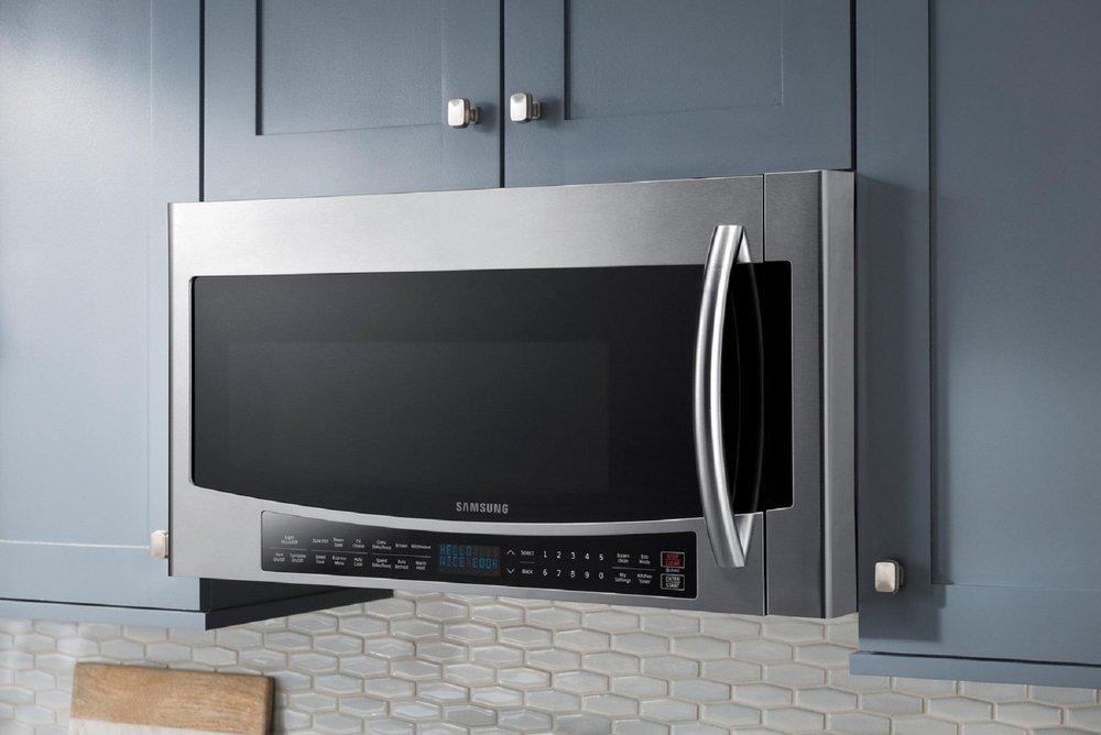 Samsung Fingerprint Resistant Stainless Steel 1.7 cu. ft. 950 W Hidden Over-the-Range Microwave 