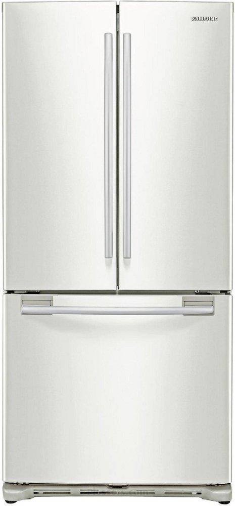 Samsung White Pearl 32-1/4 in. 20 cu. ft. Bottom Mount Freezer, French Door and Full Refrigerator 