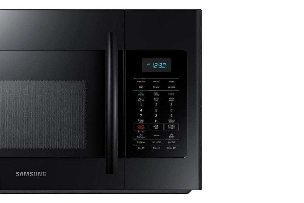 Samsung Black 15-5/32 in. 1.7 cf Over-the-Range Microwave with Sensor Cooking 