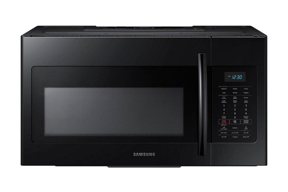 Samsung Black 15-5/32 in. 1.7 cf Over-the-Range Microwave with Sensor Cooking 