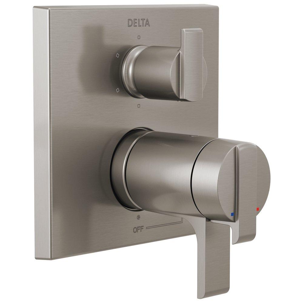Delta Faucet Brilliance&reg; Stainless 6-13/16 in. 6-Setting Integrated Diverter Valve Trim 