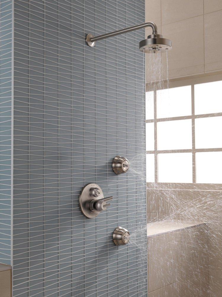 Delta Faucet Brilliance&reg; Stainless 6-5/8 in. Valve Trim with 3-Setting Integrated Diverter 