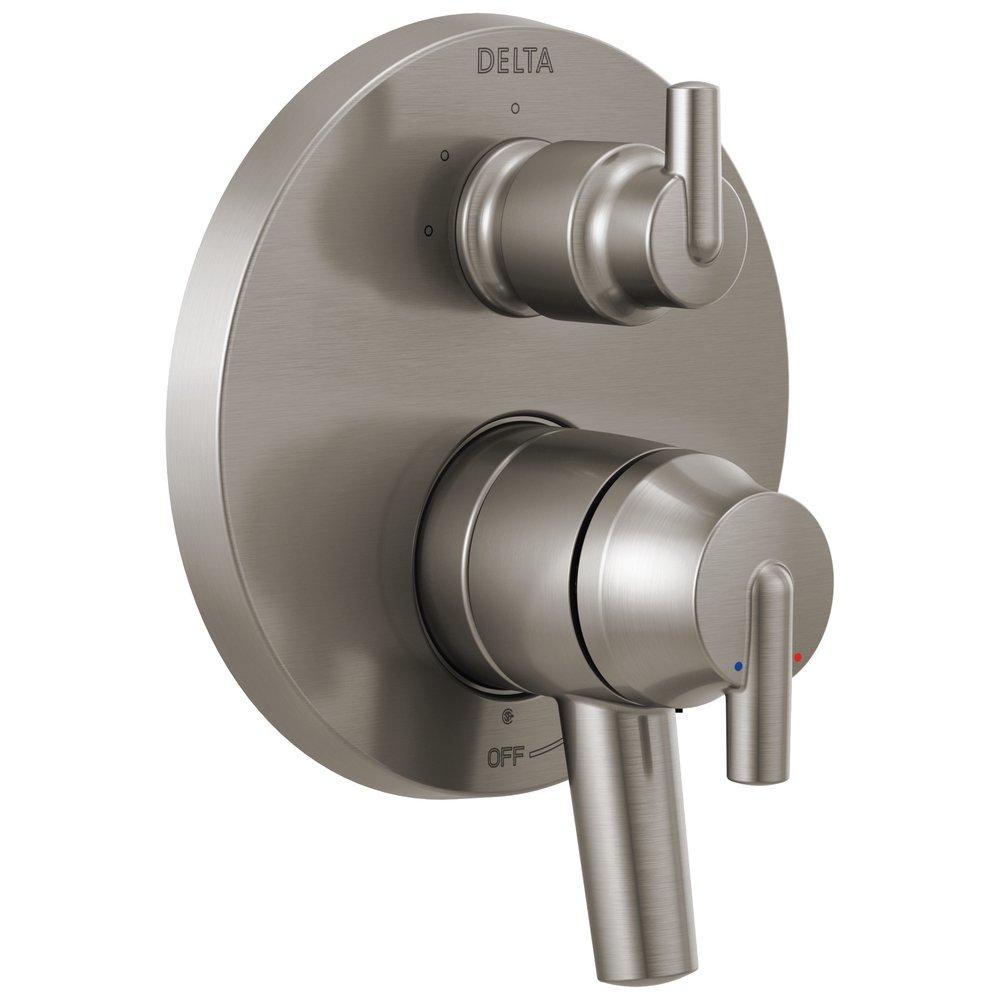 Delta Faucet Brilliance&reg; Stainless 6-5/8 in. Valve Trim with 3-Setting Integrated Diverter 