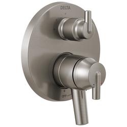 Three Handle Pressure Balancing Valve Trim with Integrated Diverter in Brilliance&reg; Stainless