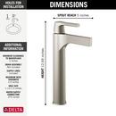 Delta Faucet Stainless Single Handle Vessel Filler Bathroom Sink Faucet 
