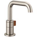 Brizo Luxe Nickel/Teak Wood Single Handle Bathroom Sink Faucet 