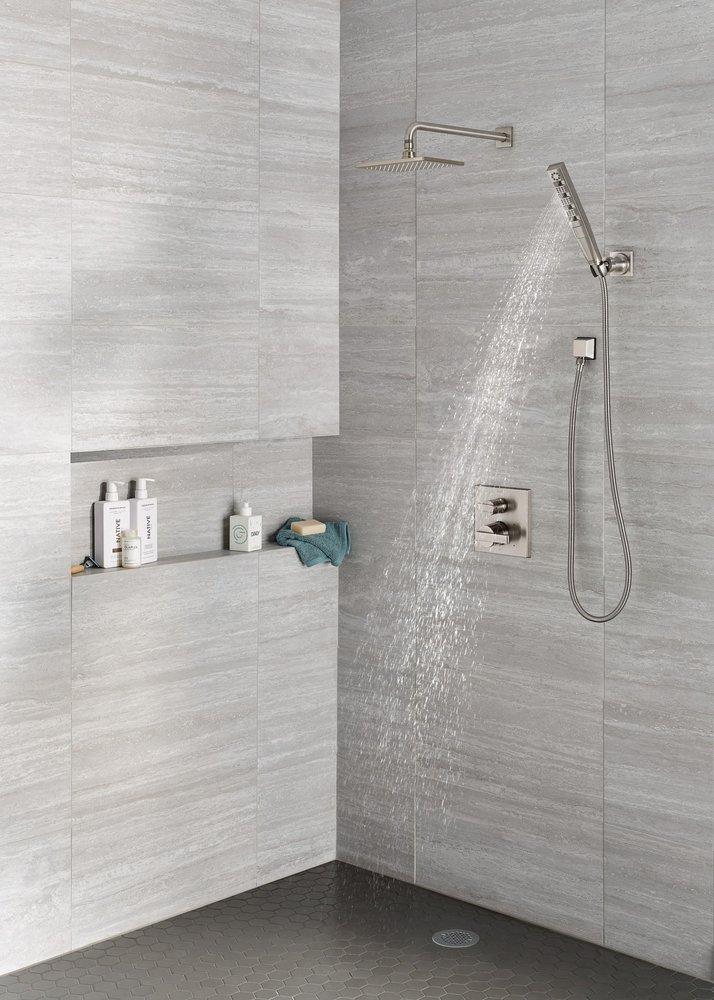 Delta Faucet Brilliance&reg; Stainless Two Handle Multi Function Bathtub & Shower Faucet Trim Only 
