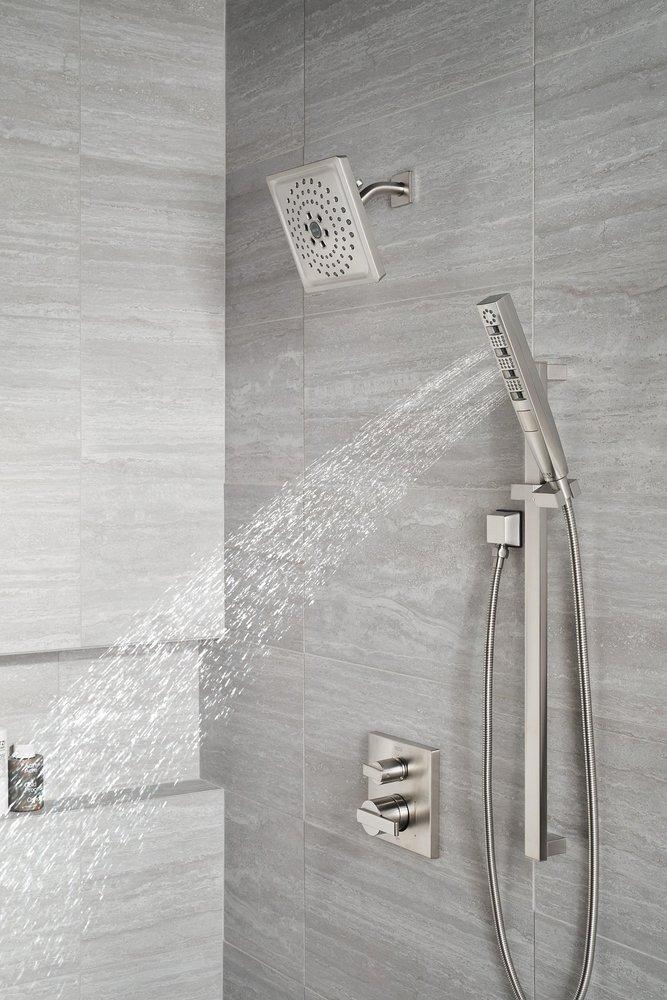Delta Faucet Brilliance&reg; Stainless Two Handle Multi Function Bathtub & Shower Faucet Trim Only 