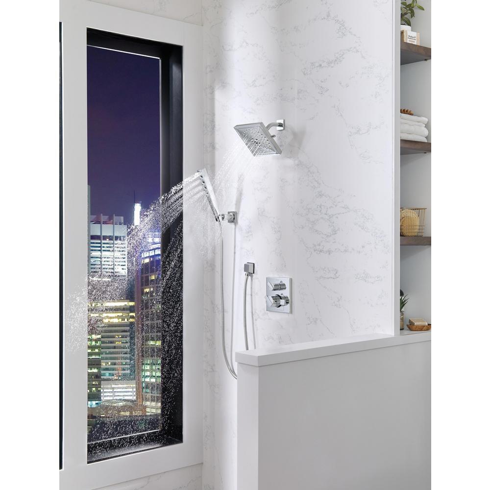 Delta Faucet Chrome 6-13/16 in. Triple Handle Valve Trim with 6-Setting Integrated Diverter 