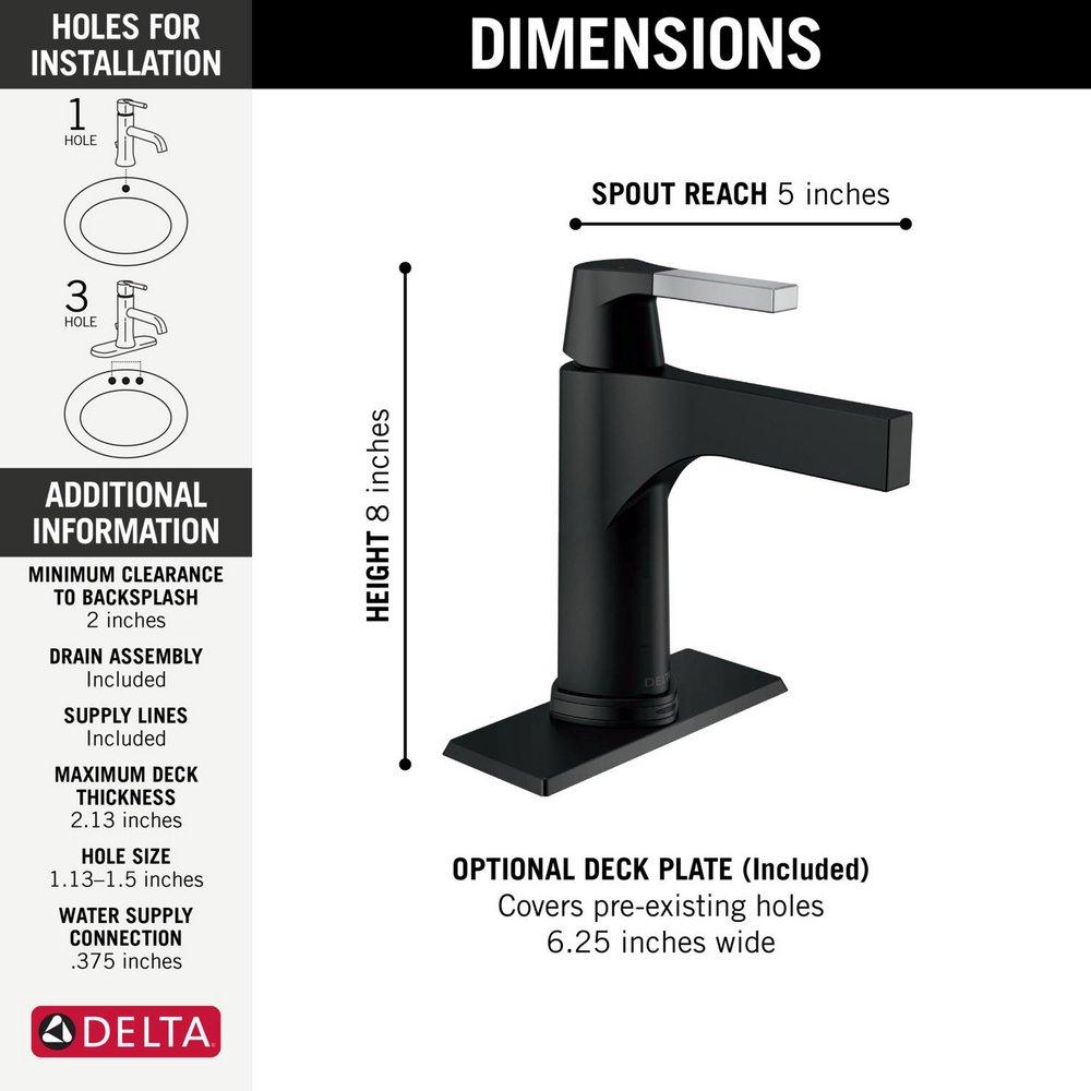 Delta Faucet Chrome Single Handle Monoblock Bathroom Sink Faucet 