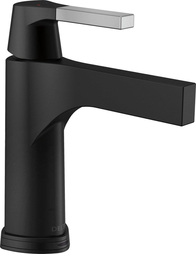 Delta Faucet Chrome/Matte Black Single Handle Monoblock Bathroom Sink Faucet 