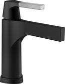 Single Handle Monoblock Bathroom Sink Faucet in Chrome with Matte Black