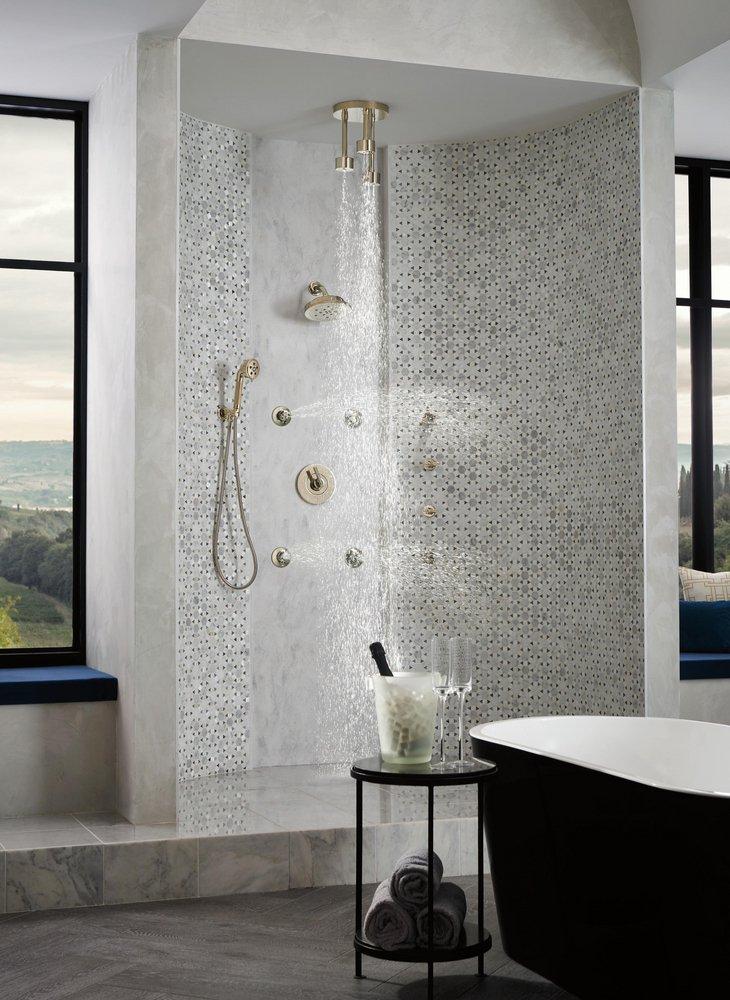 Brizo Polished Nickel Multi Function H2Okinetic Technology&reg; Full Body, H2Okinetic Technology&reg; invigorating, Massage and Pause Showerhead 