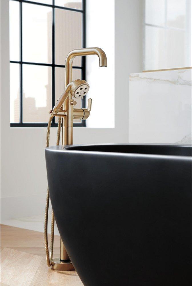 Brizo Brilliance Luxe Gold Tempassure&reg; Thermostatic Valve With Diverter Trim Handle Kit - Industrial Lever 