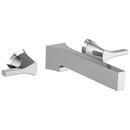 Wall Mount Widespread Bathroom Sink Faucet with Double Lever Handle and Fixed Spout in Polished Chrome