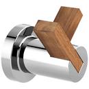 Brizo Polished Chrome/Teak Wood 2-Hook Robe Hook 