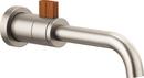 Brizo Luxe Nickel/Teak Wood Single Handle Wall Mount Bathroom Sink Faucet 