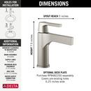 Delta Faucet Brilliance Stainless Single Handle Monoblock Bathroom Sink Faucet with Drain Assembly 