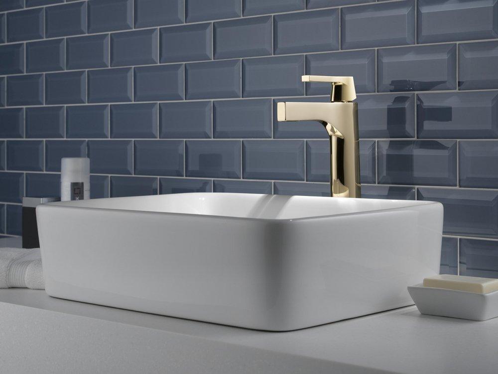 Delta Faucet Brilliance Polished Nickel Single Handle Vessel Filler Bathroom Sink Faucet 