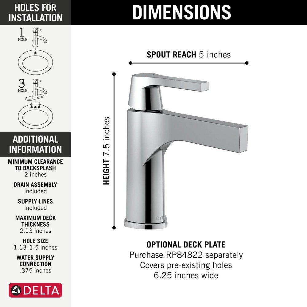 Delta Faucet Chrome Single Handle Monoblock Bathroom Sink Faucet with Drain Assembly 