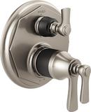 Brizo Luxe Nickel/Matte Black Three Handle Bathtub & Shower Faucet (Trim Only) 