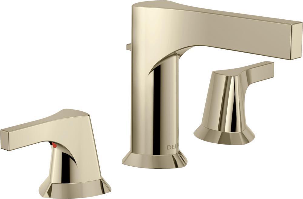 Delta Faucet Polished Nickel Two Handle Widespread Bathroom Sink Faucet Lever Handle 