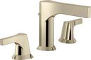 Delta Faucet Polished Nickel Two Handle Widespread Bathroom Sink Faucet Lever Handle 