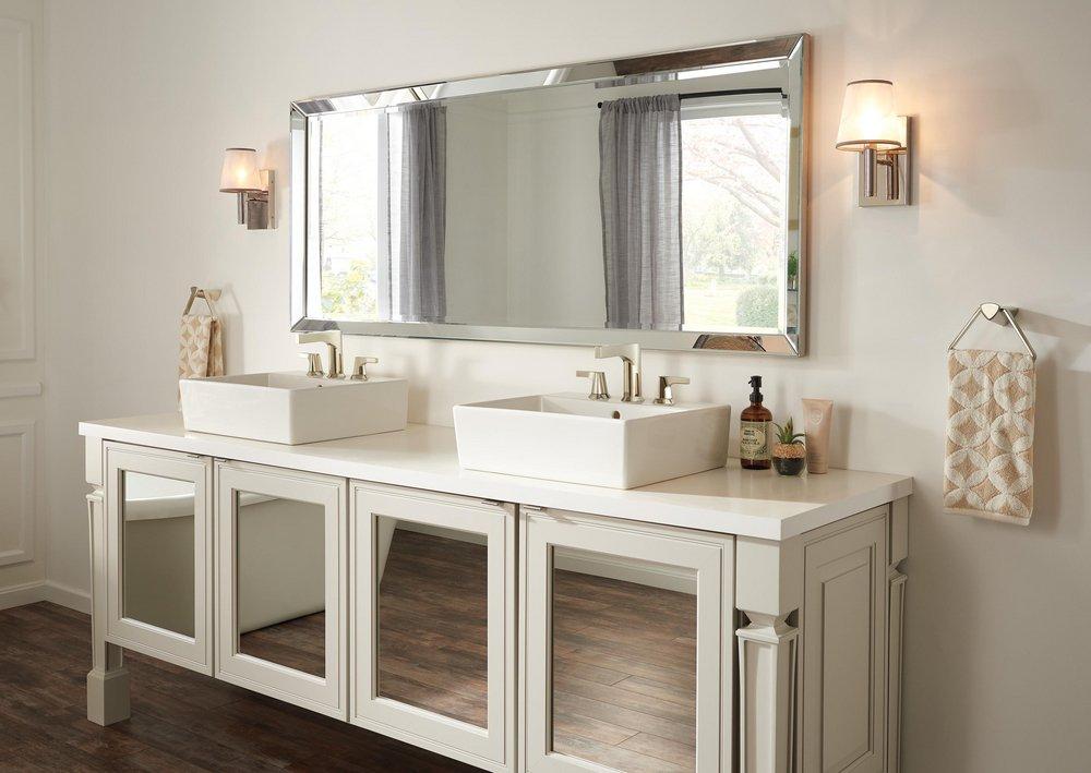 Delta Faucet Polished Nickel Two Handle Widespread Bathroom Sink Faucet Lever Handle 