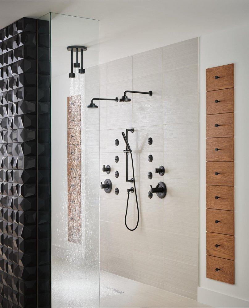 Brizo Matte Black 1.75 gpm 1-Function Ceiling Mount Pendant Showerhead 