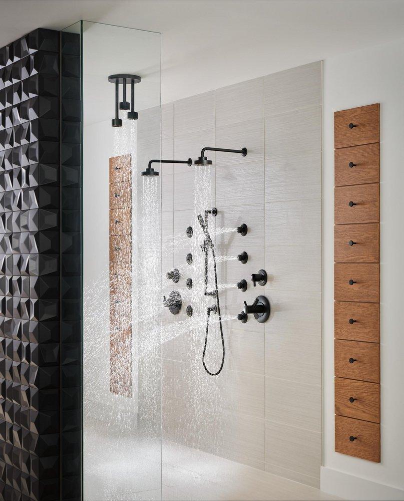 Brizo Matte Black 1.75 gpm 1-Function Ceiling Mount Pendant Showerhead 