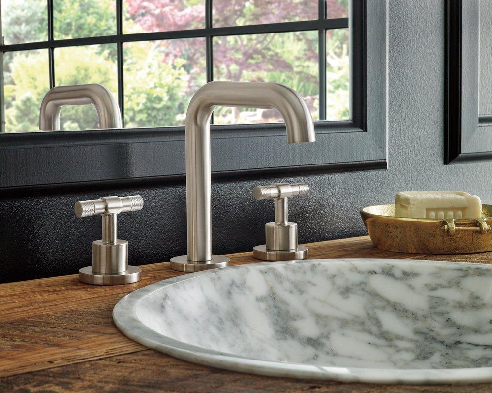 Brizo Luxe Nickel Widespread Bathroom Sink Faucet (Handles Sold Separately) 