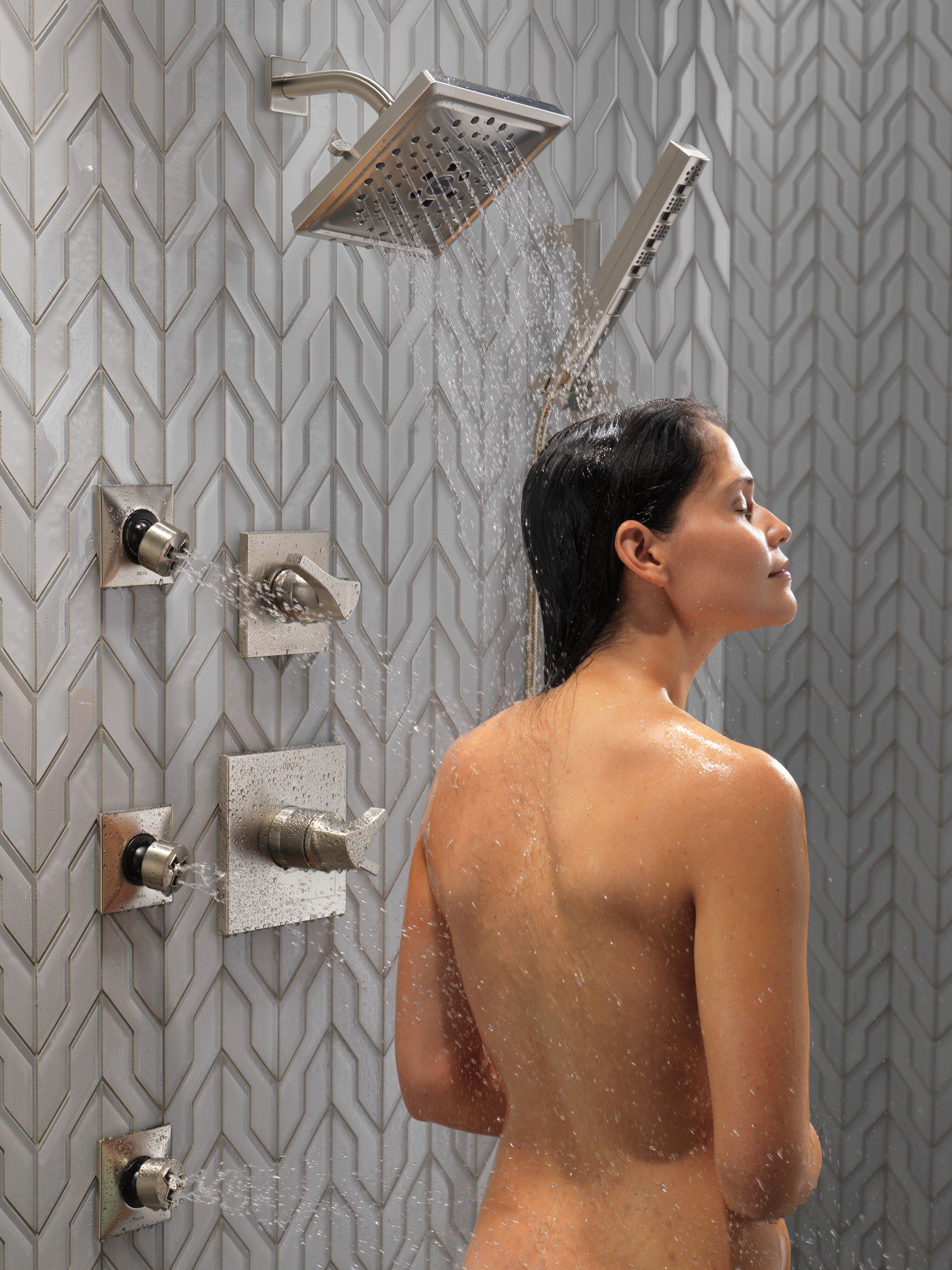 Delta Faucet Brilliance Stainless Two Handle Multi Function Shower Faucet (Trim Only) 