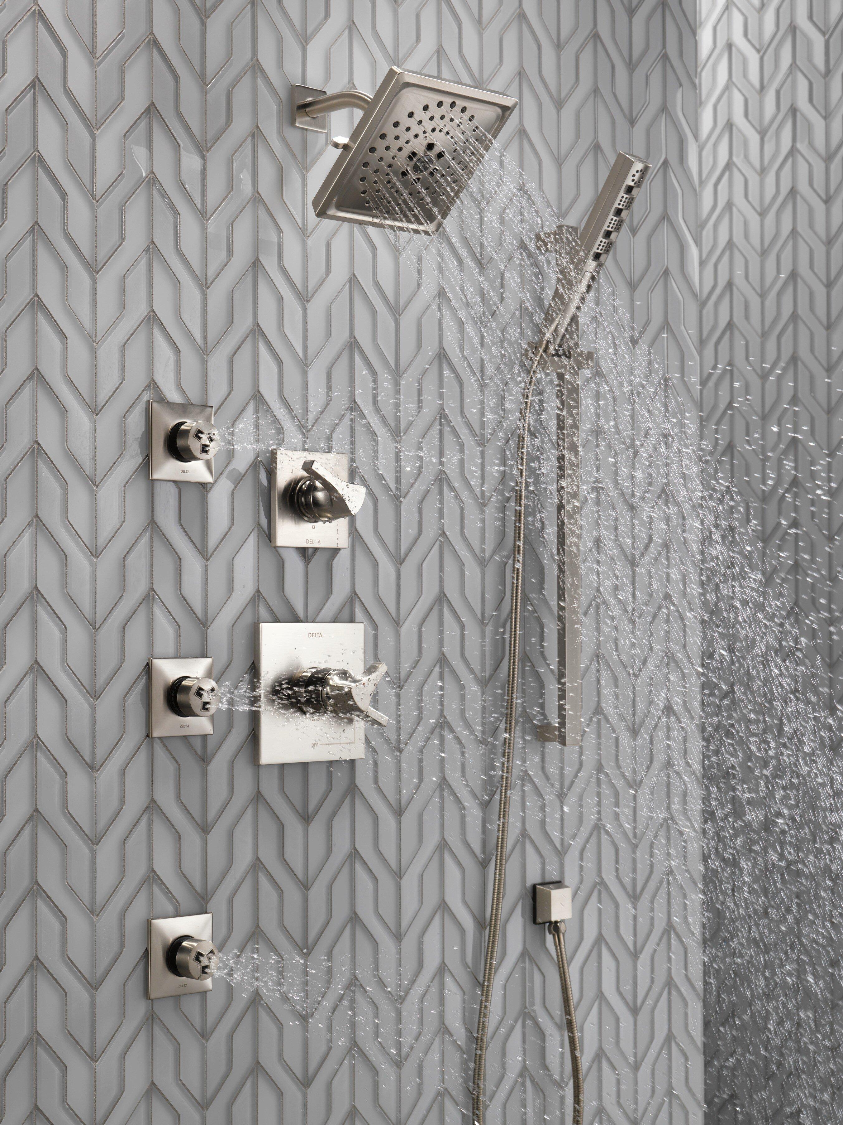Delta Faucet Brilliance Stainless Two Handle Multi Function Shower Faucet (Trim Only) 