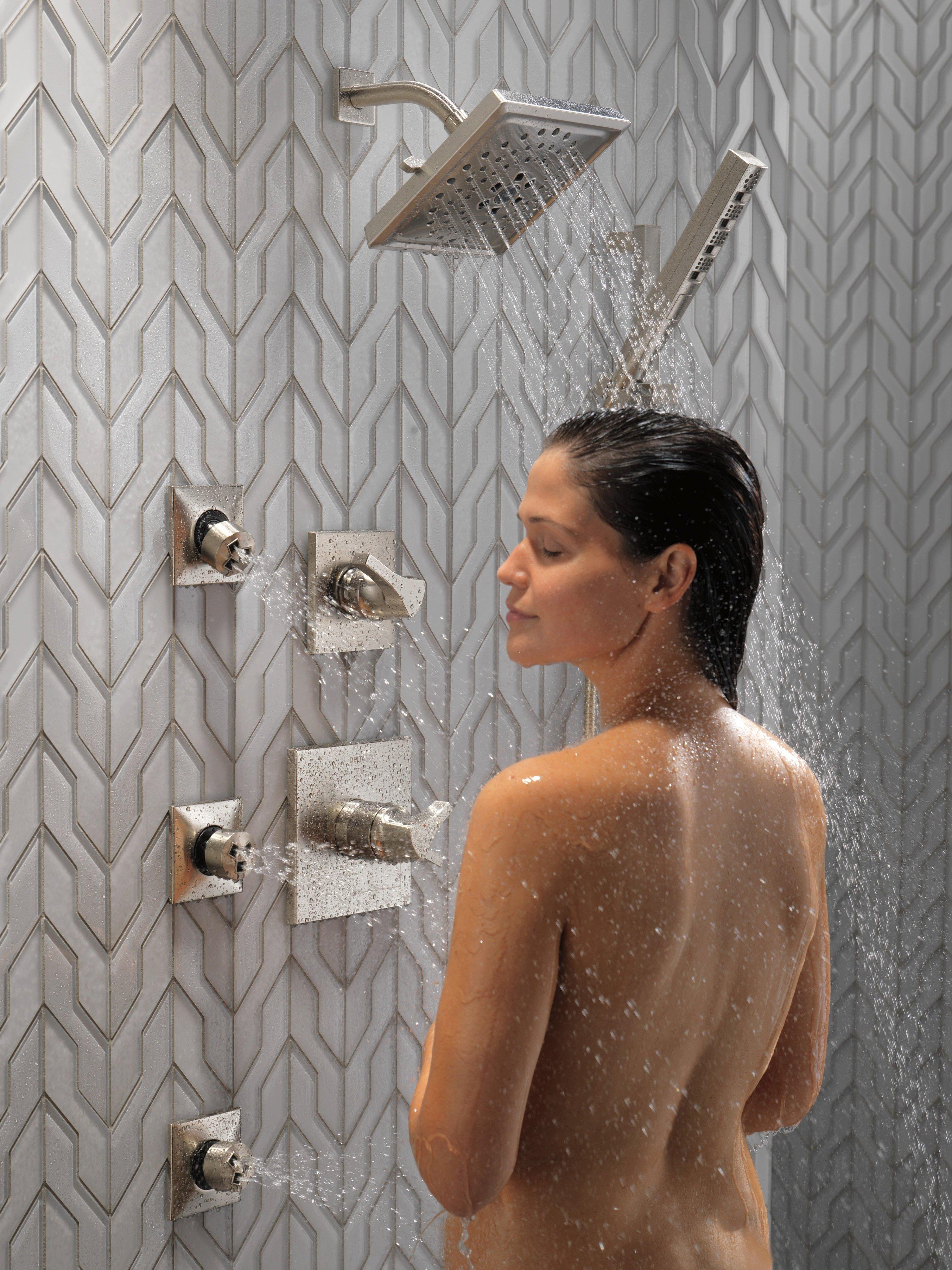 Delta Faucet Brilliance Stainless Two Handle Multi Function Shower Faucet (Trim Only) 