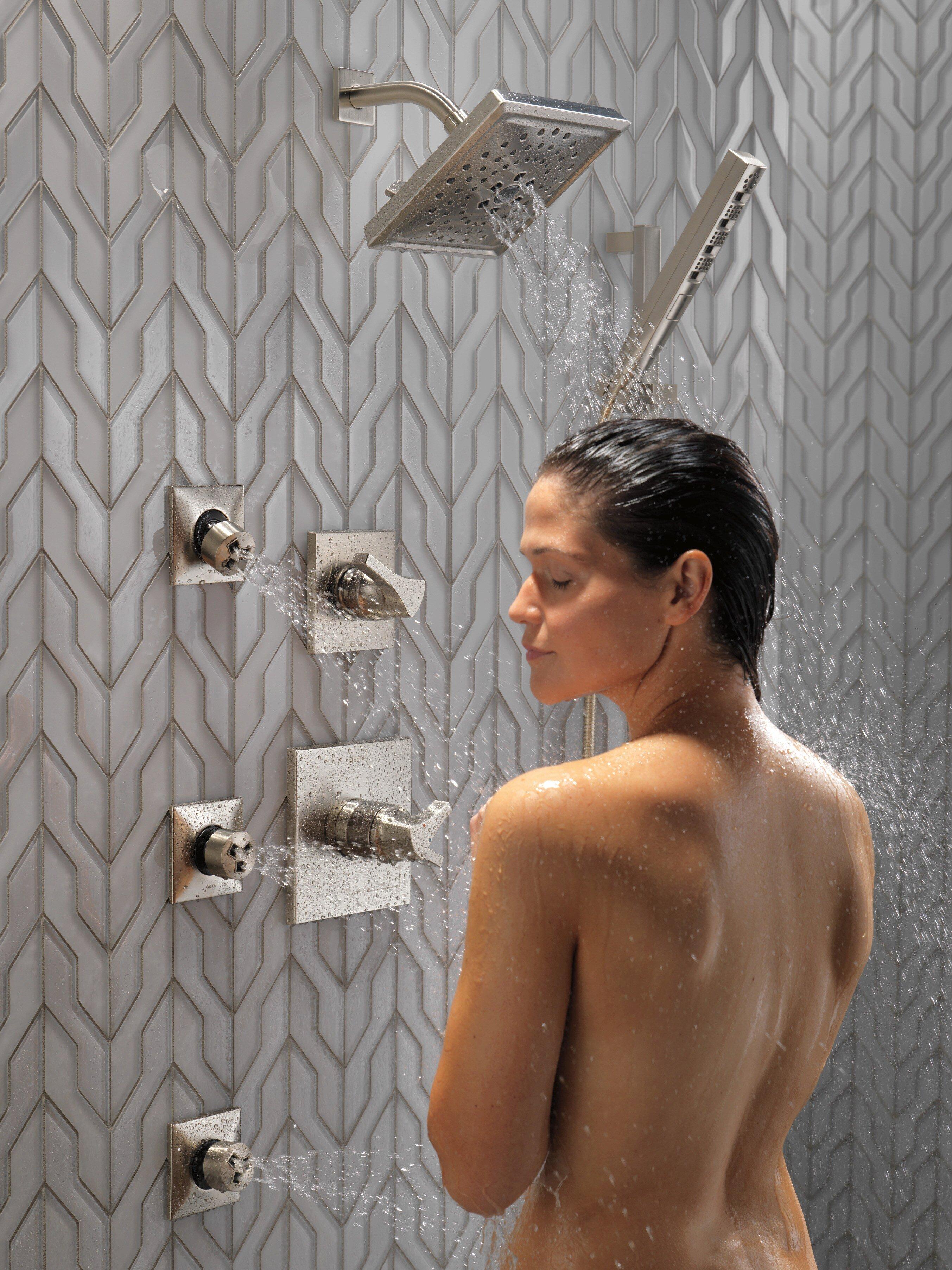 Delta Faucet Brilliance Stainless Two Handle Multi Function Shower Faucet (Trim Only) 