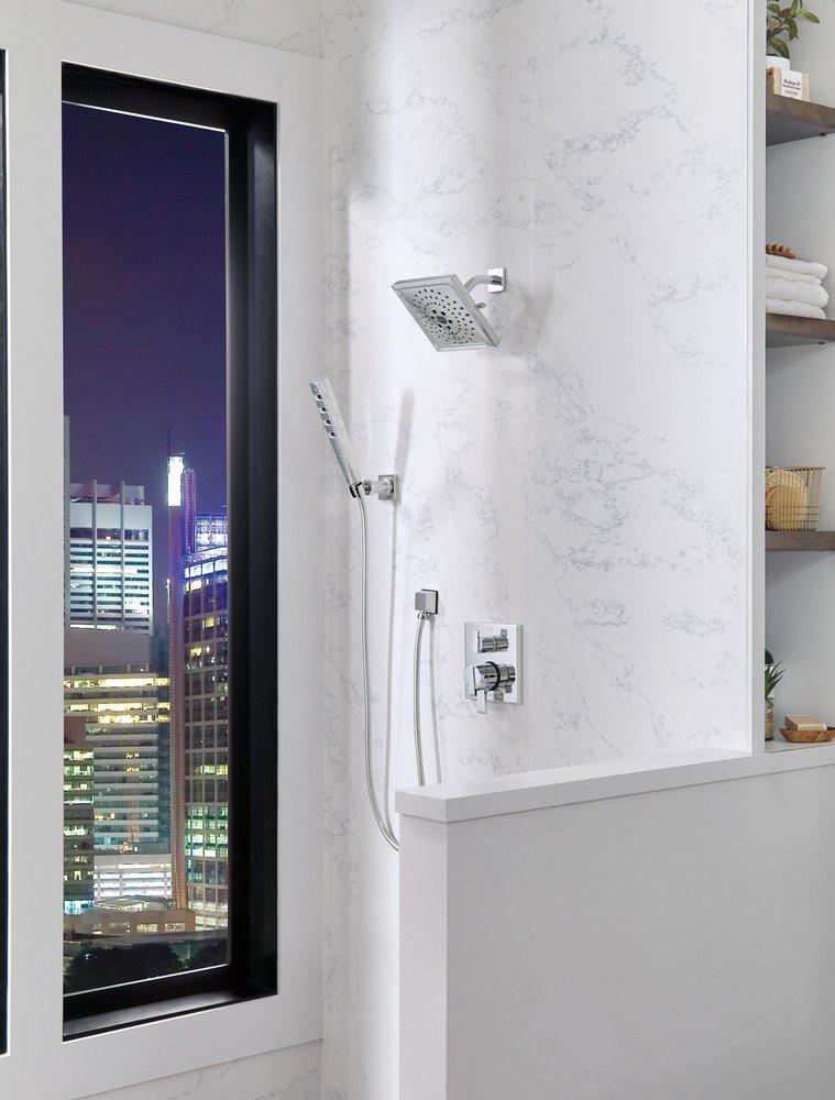 Delta Faucet Stainless 6-13/16 in. Triple Handle Valve Trim with 6-Setting Integrated Diverter 