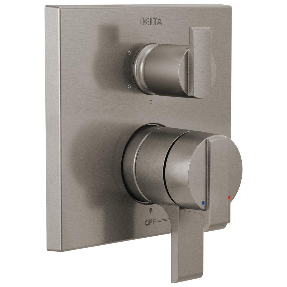 Delta Faucet Stainless 6-13/16 in. Triple Handle Valve Trim with 6-Setting Integrated Diverter 