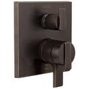 Three Handle Pressure Balancing Valve Trim with Integrated Diverter in Venetian Bronze